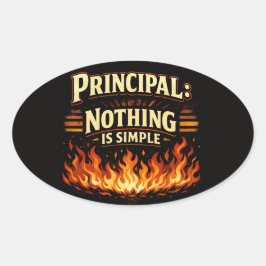 Funny Principal: Nothing Is Simple School Leader 楕円形シール