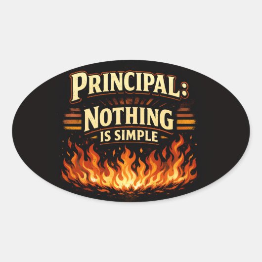 Funny Principal: Nothing Is Simple School Leader 楕円形シール (正面)