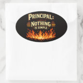 Funny Principal: Nothing Is Simple School Leader 楕円形シール (バッグ)