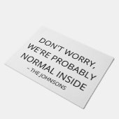 Funny 'Probably Normal' Custom Family Name Outdoor ドアマット (アングル)