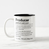 Funny Producer Definition Humor Office Job Title  ツートーンマグカップ (左)