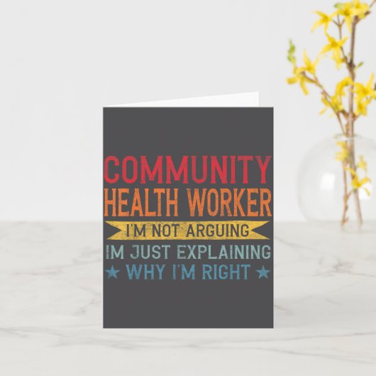 Funny Profession Quote Community Health Worker  カード (黄色い花)