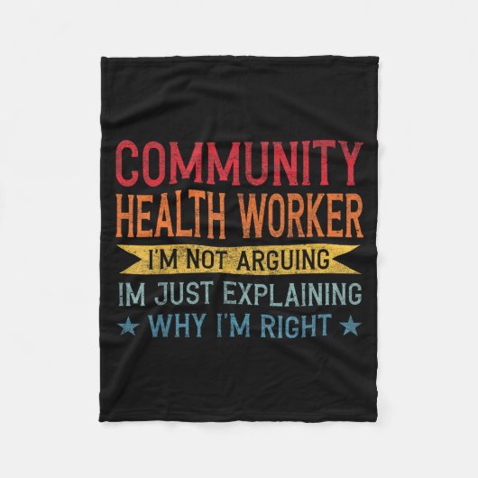 Funny Profession Quote Community Health Worker  フリースブランケット (正面)