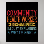 Funny Profession Quote Community Health Worker  ポスター (正面)