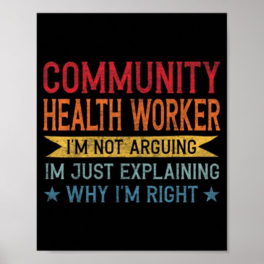 Funny Profession Quote Community Health Worker  ポスター (正面)