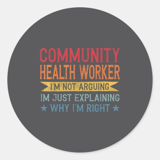 Funny Profession Quote Community Health Worker  ラウンドシール (正面)