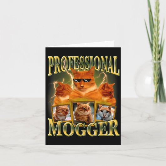 Funny Professional Mogger Cat Meme Mewing Looksmax カード (正面)