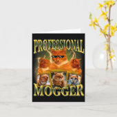 Funny Professional Mogger Cat Meme Mewing Looksmax カード (黄色い花)