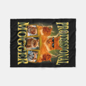 Funny Professional Mogger Cat Meme Mewing Looksmax フリースブランケット (正面(横))