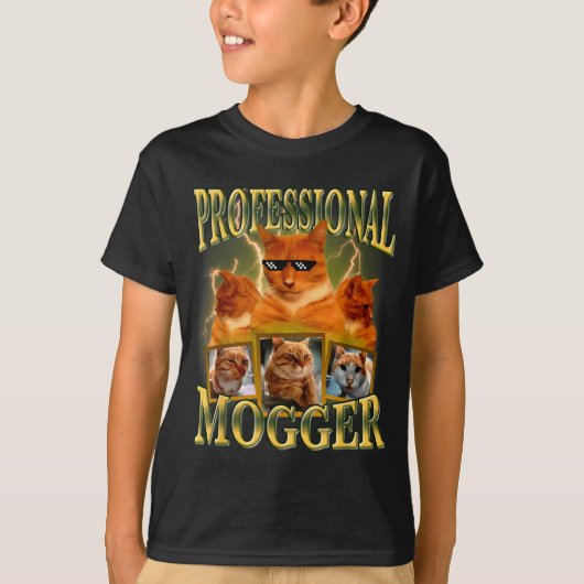 Funny Professional Mogger Cat Meme Mewing Looksmax Tシャツ (正面)