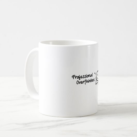 Funny Professional Overthinker Mug Design コーヒーマグカップ (正面左)