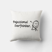 Funny Professional Overthinker Throw Pillow クッション (裏面)