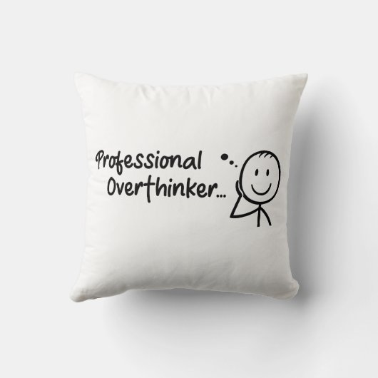Funny Professional Overthinker Throw Pillow クッション (裏面)