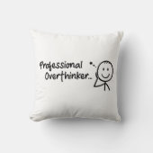 Funny Professional Overthinker Throw Pillow クッション (正面)
