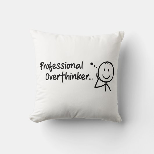 Funny Professional Overthinker Throw Pillow クッション (正面)