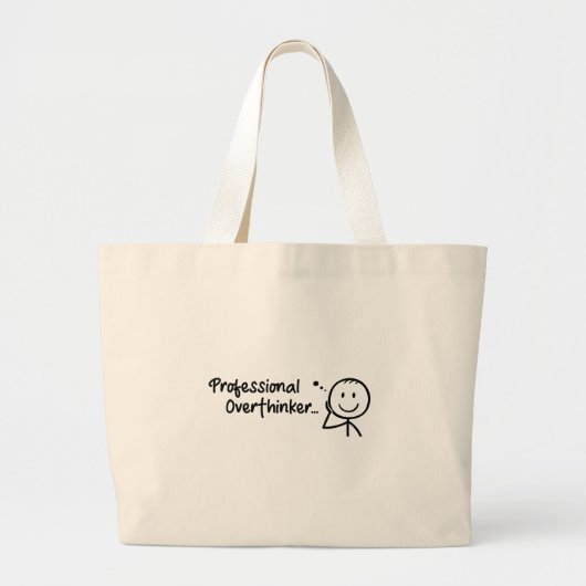 Funny Professional Overthinker Tote Bag ラージトートバッグ (正面)