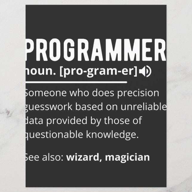 Funny Programmer Code Developer Meaning Definition (正面)