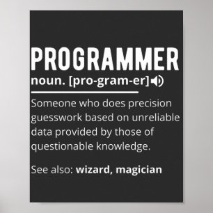 Funny Programmer Code Developer Meaning Definition ポスター