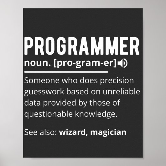 Funny Programmer Code Developer Meaning Definition ポスター (正面)
