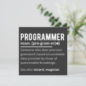 Funny Programmer Code Developer Meaning Definition 招待状 (スタンド正面)