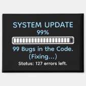 Funny Programmer Coding マグネット (正面)