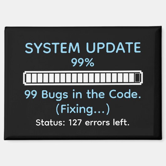 Funny Programmer Coding マグネット (正面)