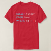 Funny Programming Geek Select Finger From Hand Tシャツ (デザイン正面)