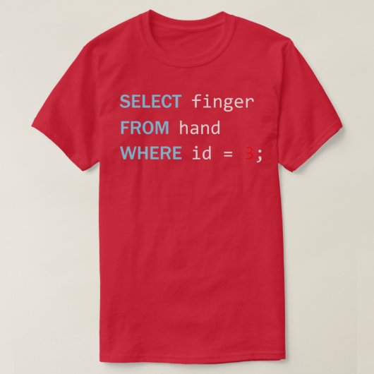 Funny Programming Geek Select Finger From Hand Tシャツ (デザイン正面)