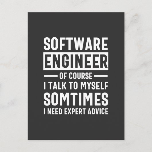 Funny Programming Software Engineer Gift ポストカード (正面)