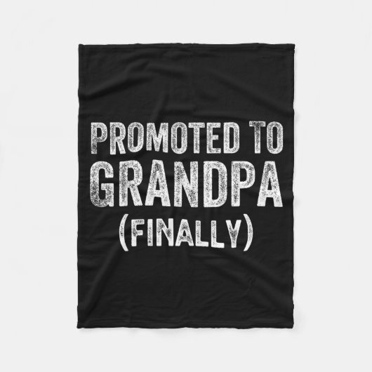 Funny Promoted To Grandpa Finally Pregnancy Announ フリースブランケット (正面)