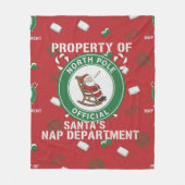Funny Property of Santa's Nap Department Christmas フリースブランケット (正面)