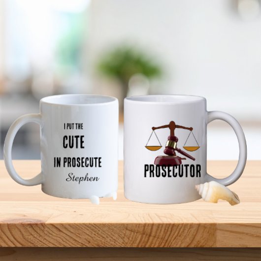 Funny prosecutor lawyer typography コーヒーマグカップ