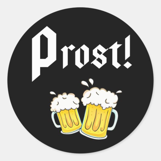 Funny Prost Beer Oktoberfest Oktoberfest Party ラウンドシール (正面)