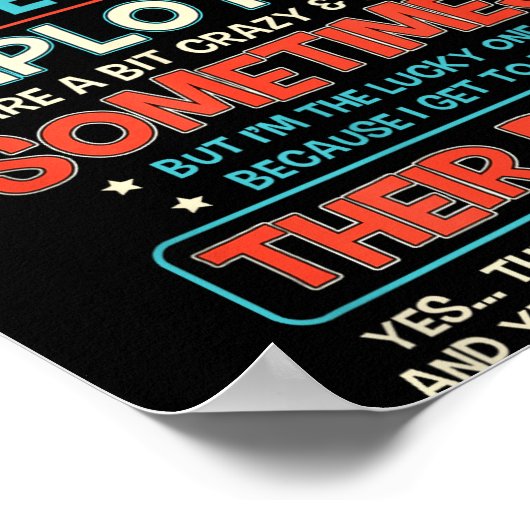 Funny Proud Boss Employee Appreciation Office Men  ポスター (角)