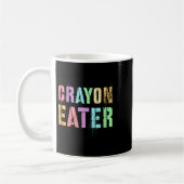 Funny Proud Crayon Eater Military Veteran Dad Offi コーヒーマグカップ (左)