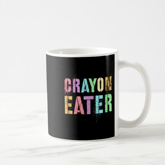 Funny Proud Crayon Eater Military Veteran Dad Offi コーヒーマグカップ (右)