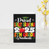 Funny Proud Great Grandma Cl Of 2025 5th Grade Gra カード (黄色い花)