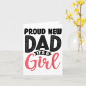 Funny Proud New Dad It's A Girl Gift For Men Cool カード (黄色い花)