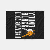 Funny Proud New House Young Black Homeowner Housew フリースブランケット (正面(横))