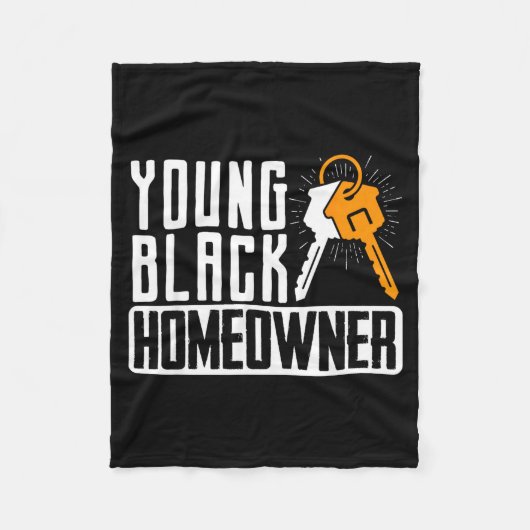 Funny Proud New House Young Black Homeowner Housew フリースブランケット (正面)