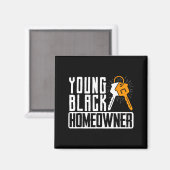 Funny Proud New House Young Black Homeowner Housew マグネット (正面/裏面)