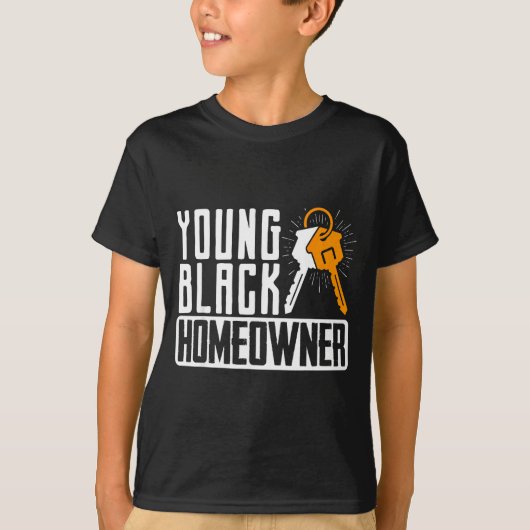 Funny Proud New House Young Black Homeowner Housew Tシャツ (正面)