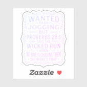 Funny Proverbs 28:1 Jogging Humor Saying シール (シート)