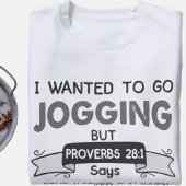 Funny Proverbs 28:1 Jogging Shirt – Christian Humo Tシャツ