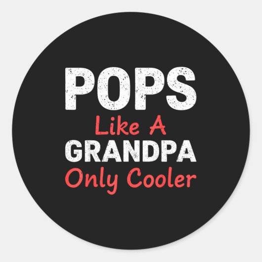 Funny Ps Grandpa Cooler From Grandkids Father's Da ラウンドシール (正面)
