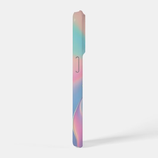 Funny Psychedelic Pastel Bubble Typography Text iPhoneケース (右側面)