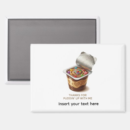 Funny Pudding Pun Personalized Name Thanks For Pud マグネット (正面/裏面)