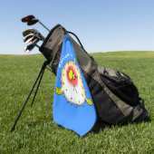 Funny puffer fish porcupine fish cartoon  ゴルフタオル (グリーン)