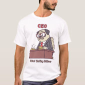 Funny Pug CEO - Chief Eating Officer Office Humor Tシャツ (正面)