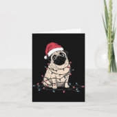 Funny Pug Christmas Graphics Dog Lights Lover Owne カード (正面)